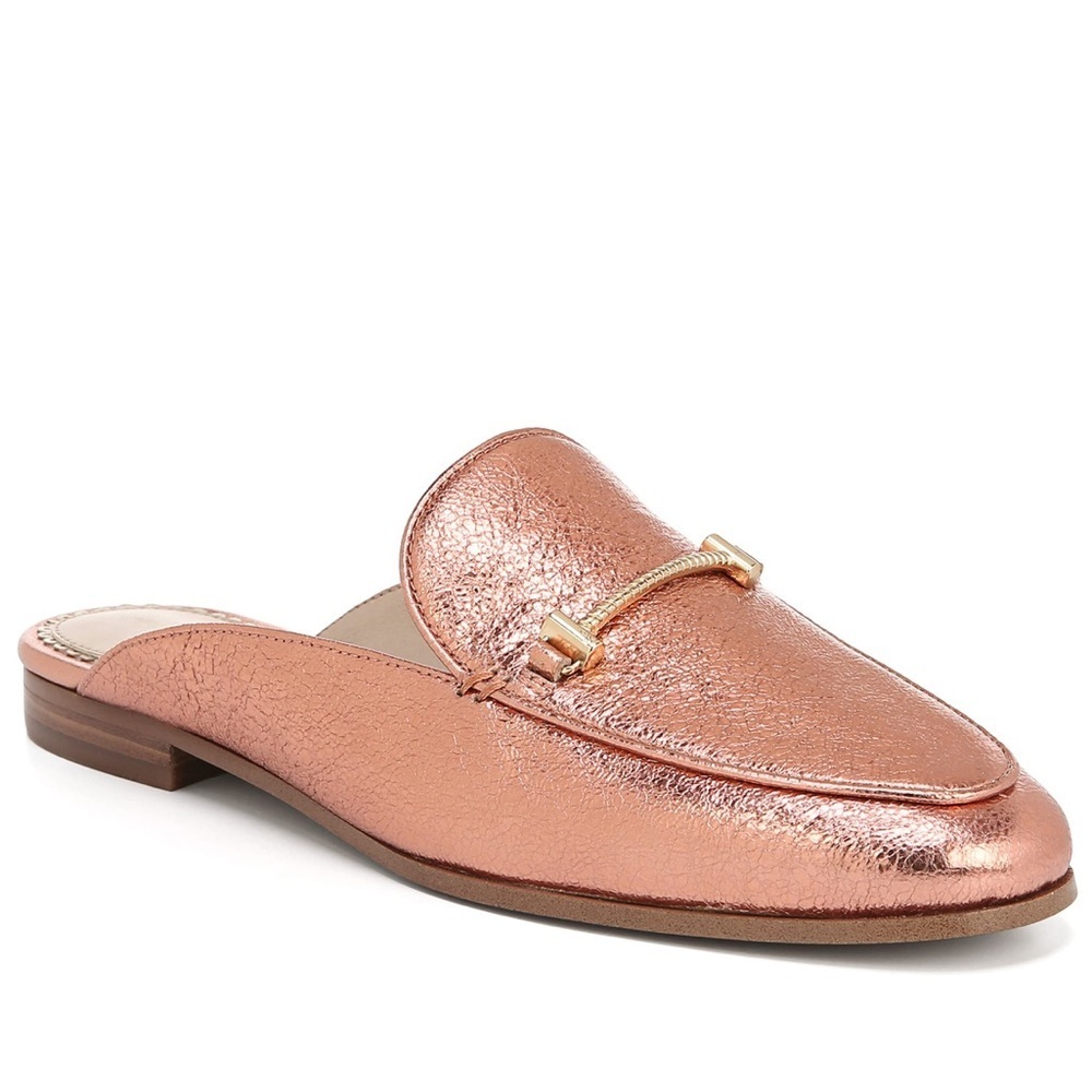 SAM EDELMAN Laurna Mules Rose Gold Pink Shoes Size 6 Leather Casual Work‎ Fall